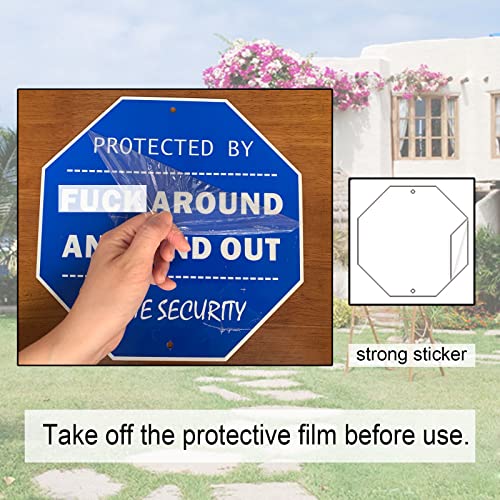 Home Security Sign,Protected By Sign Around And Find Out Sign, Aluminum Reflective Warning Sign For Home Business Security Camera, Indoor Or Outdoor Use(10 X 10 Inches) #TOP3