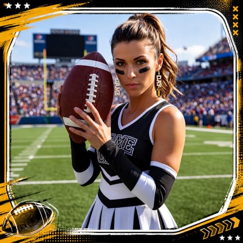 Image of Liliaafar 4 Pairs Game Day Football Earrings for Women | Football Mom Sports Game Day Charm Accessories for Outfits Shirts Set Fall Sport Jewelry Cute Sport Stud Football Sport Fans