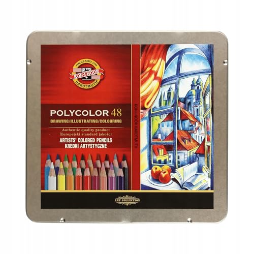 KOH-I-NOOR Polycolor crayons de couleur mine incassable anti-affadissement dessin d'art x48