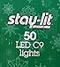 Sylvania Stay-Lit Platinum Multicolor LED C-9 Indoor/Outdoor Holiday Lights - (50 lights per string) (3)