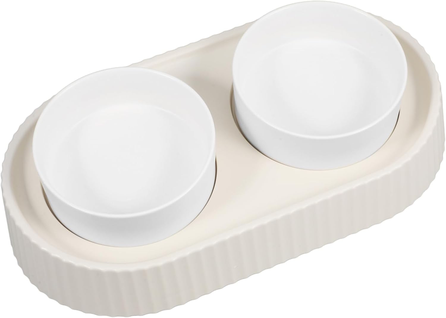 1set Elevated Cat Bowl for Neck Protection Cat Food and Water Dish Non-Slip Base Prevents Spills and Improves Eating Posture