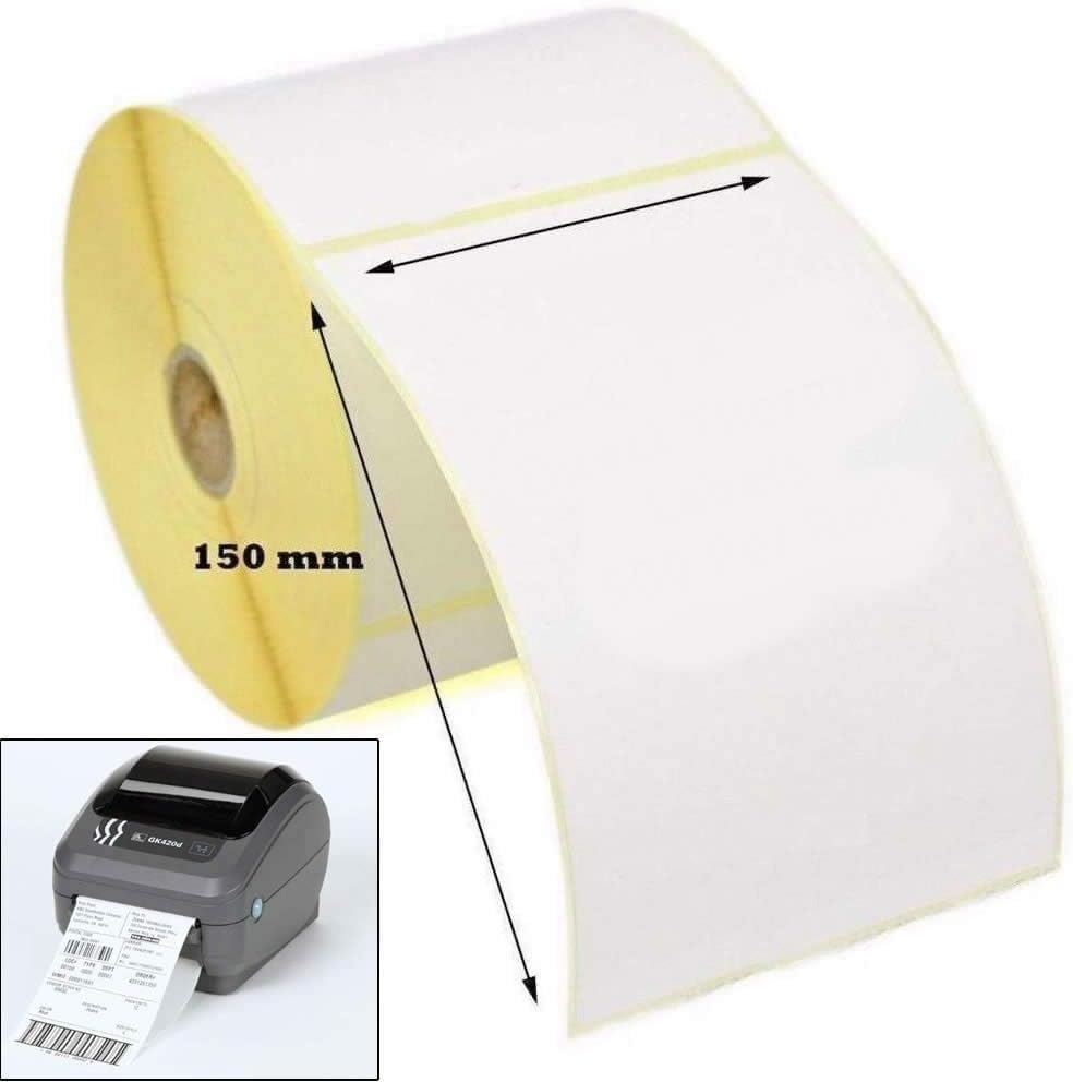 Direct Thermal Labels Blank Box of 5 White 4" x 6"(101mm x 152mm) 500 Labels per Roll Address Label Shipping Label Package Label for Thermal Printers, Zebra Citizen TSC and All Other Brands (4 x 6)