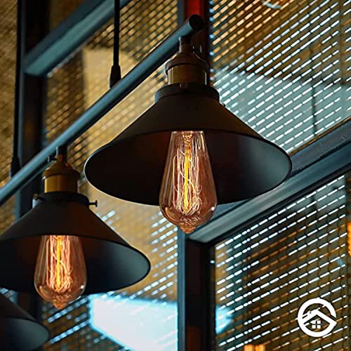Basics Hardware Incandescent Edison Light Bulbs - Dimmable Bulb, St64 Vintage Warm Antique Style Filament Lamp - 60W Equivalent, 110V, 480 To 700 Lumens, E26 Base Fixture - Amber Glass, Pack Of 3 #TOP3