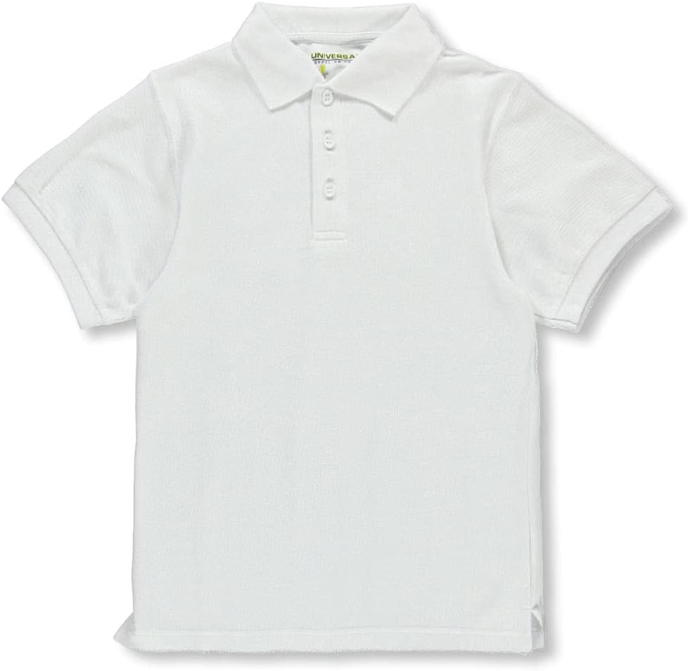 Universal Little Boys' S/S Pique Polo - White, 6