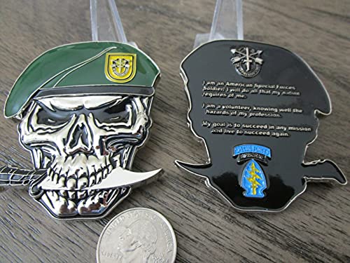 US Army 1st SFG(A) Special Forces Group Creed Green Berets Skull Challenge Coin