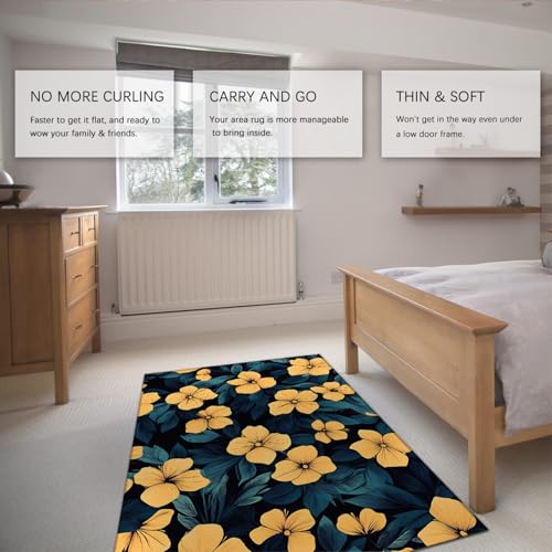 Tapis de chambre rétro aux finitions soignées style tropical - 6