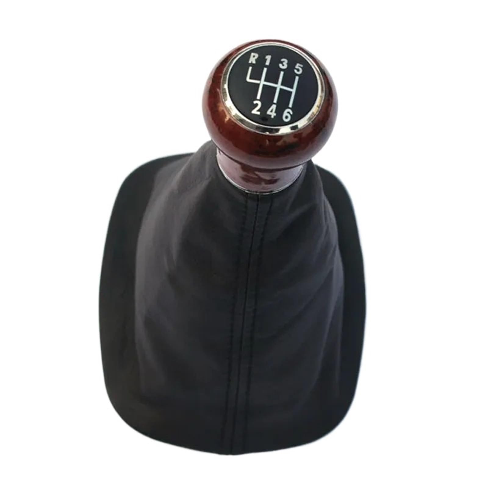 DAJMSUY for VW for Passat B5 1998-2004 5/6 Speed Gear Shift Knob with Real PU Leather Boot Wooden Auto Parts Car Gear Shift