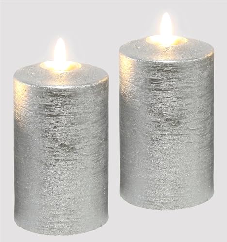 LED Kerzen Echtwachs 2er Set elektrische Kerze LED-Kerze Warmweiß...