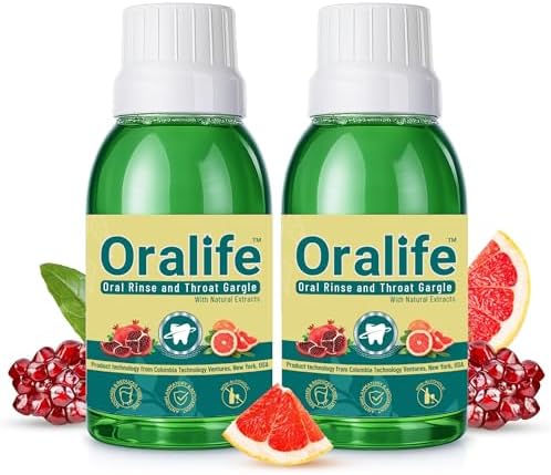 Oral Rinse | Natural Mouthwash | Antibacterial, Antioxidant & Anti-inflammatory | Pomegranate, Grapefruit Seed & Thyme Extract | Alcohol-free Mouth Rinse | Pack of 2 (250ml)