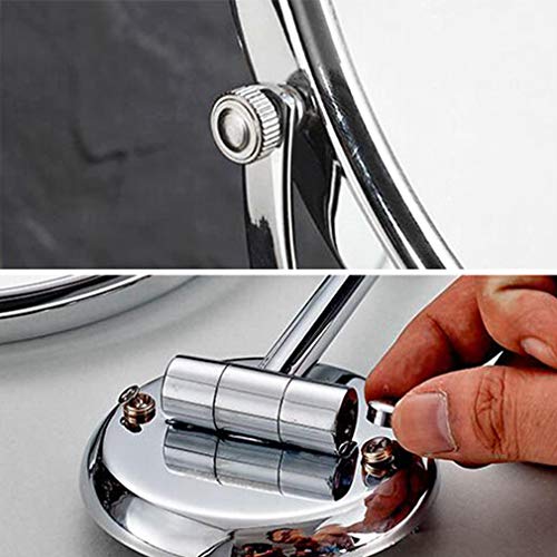 Miroir de beaute grossissement 3X avec miroir cosmétique extensible argent
