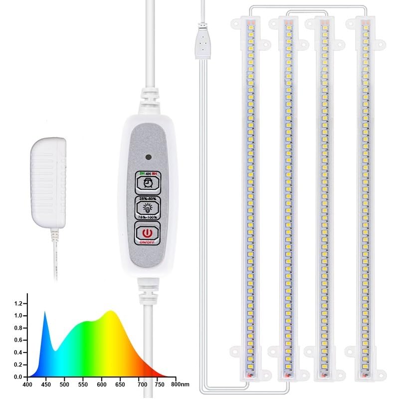Luz LED Crecimiento, Luz Led de cultivo for interiores, lámpara Phyto con temporizador USB for plantas, lámpara LED regulable, lámparas de cultivo hidropónico de espectro completo(Grow light 4IN1)