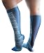 Xpandasox F15302BLUE-1012 Womens Fairisle-Solid Knee High Blue Socks, Size 10-12