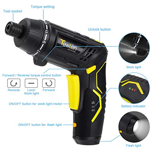 49pcs Cordless Electric Screwdriver Kit, 3.6V 4.5Nm Torque 2.0Ah Battery USB Rechargeable Power Screw Driver Set Portable Wireless Handheld Smart Automatic Precision Mechanical Small Mini Drill Driver