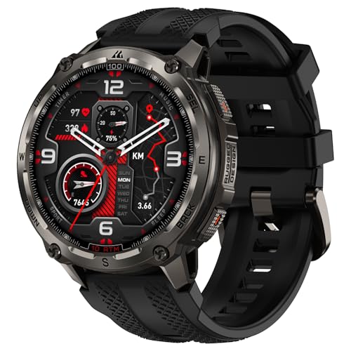 KOSPET Tank T4 GPS Smartwatch Herren, Voll Edelstahl, 6 Satelliten-System & Offline-Karten, 10ATM Wasserdicht (45 m Tauchen), 50-Tage Akku, Bluetooth-Anrufe, 24/7 Herzfrequenz/Schlafmonitor
