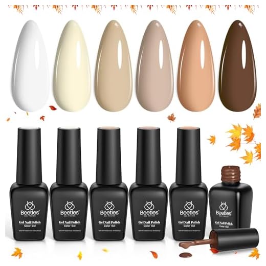 Conjunto de esmalte de gel marrom Beetles, conjunto de esmalte de gel nude, 6 cores, coleção Sandstorm, marrom pêssego, kit de manicure natural, lâmpada de LED UV de imersão necessária para mulheres,