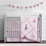 Brandream Handmade Quilts Kids Girl Pink Blankets Ballerina Bedding 100% Cotton Quilted Comforter...
