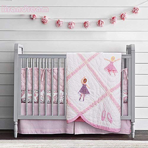 Brandream Girls Handmade Quilts Blankets 100% Cotton Pink Ballet Quilted Comforter Crib Blankets Lightweight 43 X 51 Inch Bed Couch Chair Kentucky