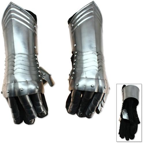 THOR INSTRUMENTS Medieval LARP Hand Forged Armored Steel Battle Gauntlets Rustic Vintage Home Decor Gifts