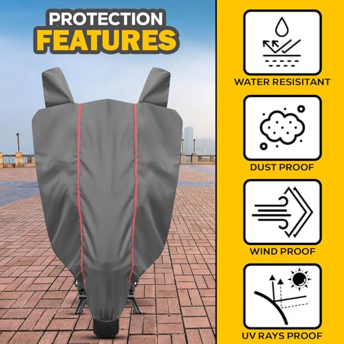 Image of TVS Ronin All Models 100% Waterproof Cover, Mirror Pocket Full Bottom Elastic Triple Stitch Heavy Duty Two Wheeler Cover Protect→ Rain, UV ray,dust,Tree Gum,Bird ding Easy wash-Grey