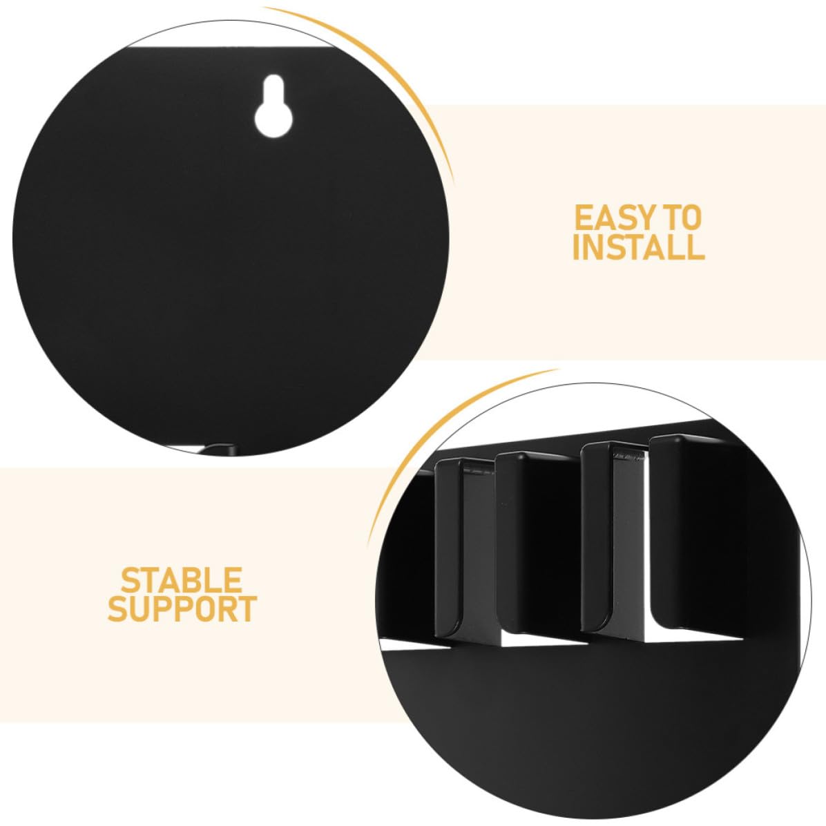 Baluue Soporte para Cortapelos Eléctrico de Pared Negro Diseño Estable y Acabado Profesional, Organizador de Herramientas para Salón y Barbería, Paquete de 3 Piezas