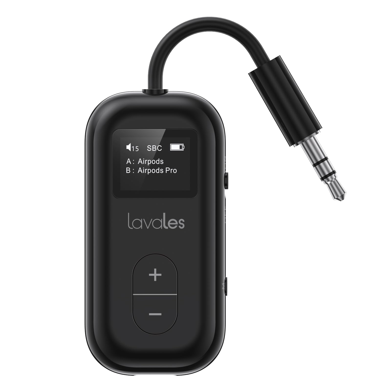 Trasmettitore Bluetooth 5.3 per Airpods/cuffie, adattatore aptX Low Latency/Adaptive, 25 ore di riproduzione, splitter audio AUX 3,5 mm