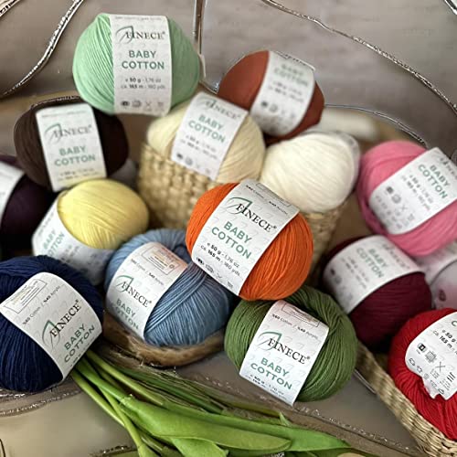 Finece Baby Cotton, 60% Cotton 40% Acrylic Yarn, Fine (2) For Crochet And Knitting 2 X 1.76 Oz (2 X 50G) / 2 X 180 Yrds (2 X 165M), Soft Yarn, Amigurumi Yarn (2 Skeins, 3024 - Camel) #TOP4