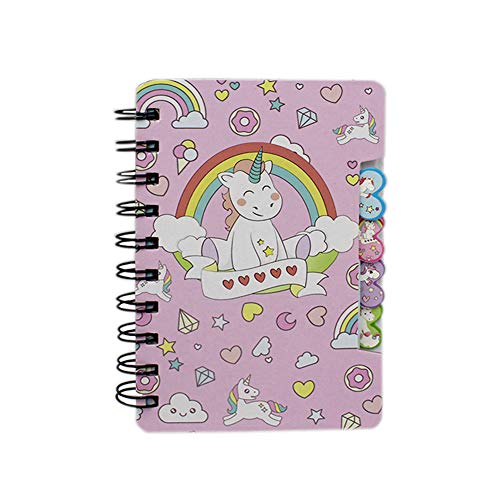 Leomoste Mini Spiral Notebook For Kids Girls Pocket Journal Memo Ruled Paper, 3 Cute Unicorn Designs, 5.5” X 3.4” #TOP4