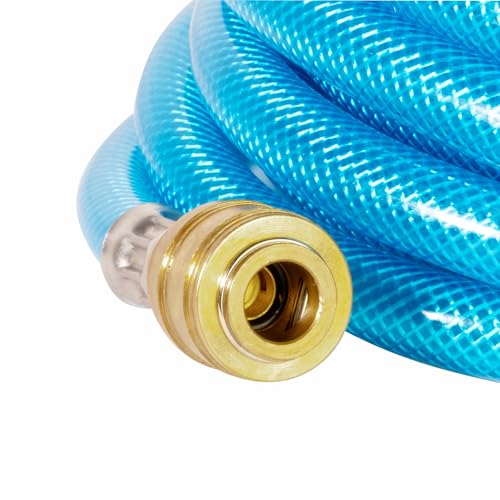 Güde Druckluft-Schlauch 6 mm/5 m (max. Betriebsdruck 15 bar, Berstdruck 60 bar, 5 m Schlauchlänge, Innen-Ø 6 mm, Außen-Ø 12 mm, inkl. Schnellkupplung & Stecknippel, PVC Schlauch mit Gewebeeinlage)