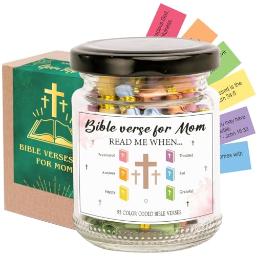 Christian Gifts for Mom, Birthday Gifts for Mom, Best Gift For Mom From Daughters, Son, Mothers Day Gift, Bible Verse Jar for Mommy