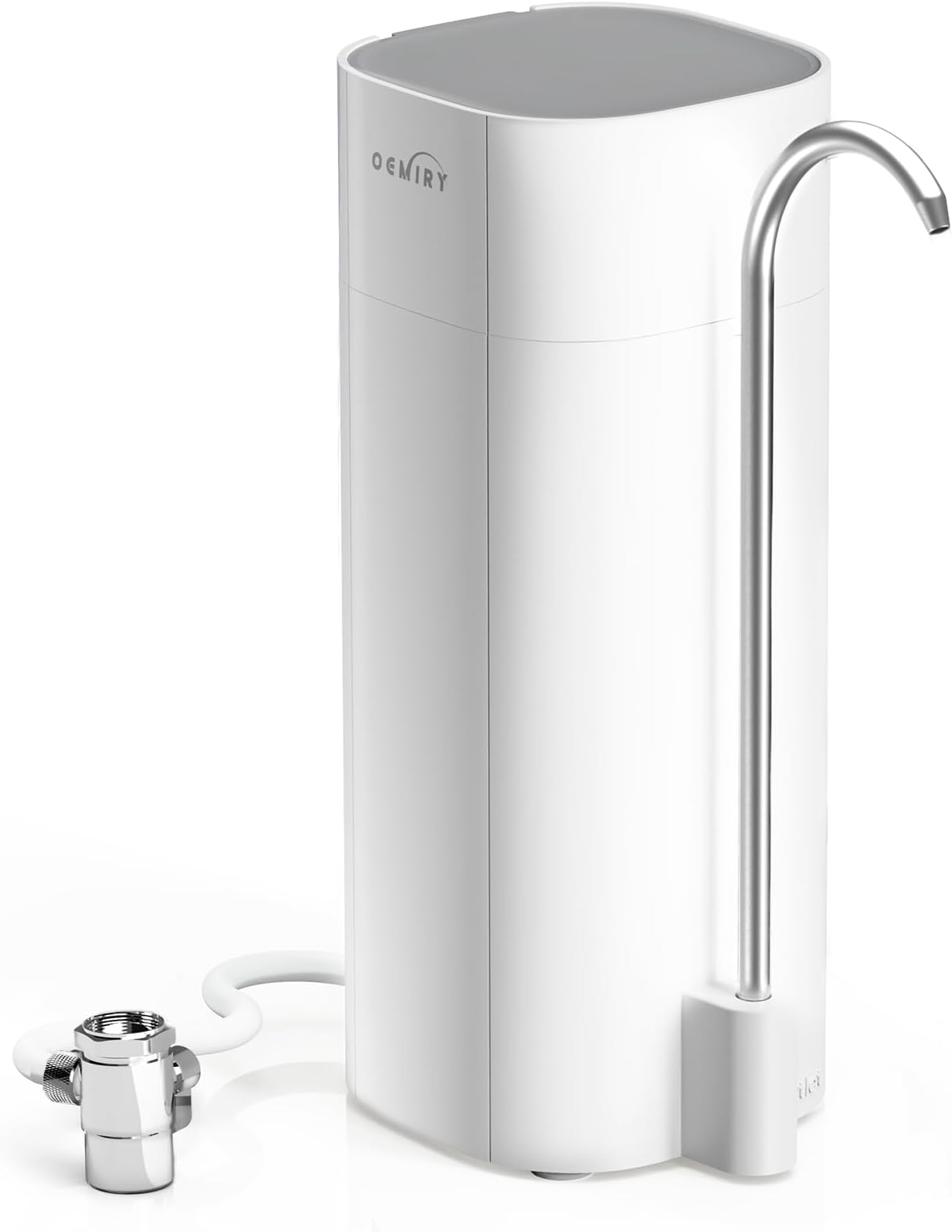 Countertop Water Filter, 8000 Gallons Alkaline Water Filtration System for Sink Faucet, Reduces 99.99% Chlorine, Heavy Metals, Bad Odor, OM-CF02 Included 1 Filter