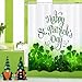Yomane Shower Curtain Set 72x72 Inch Happy St. Patrick's Day with 12 Hooks Waterproof Polyester Fabric Shower Curtain for Home Bathroom Christmas Holiday Decor Set