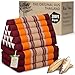 Produktbild livasia Thaikissen 3 Auflagen extrahoch - 185x55x8cm - Dreieckskissen mit Klappmatratze, Kapok, Jumbo Rückenkissen faltbar, Thaimatte Klappen, handgefertigt, Meditationskissen (Orange)