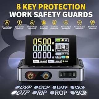 Jadeshay Alimentatore da Laboratorio Alimentatore Modulare Alimentatore Regolabile DC(0-30 V, 0-5 A) Alimentatore da Banco Programmabile Power Supply DC Schermo a Colori con Clip a Coccodrillo e USB