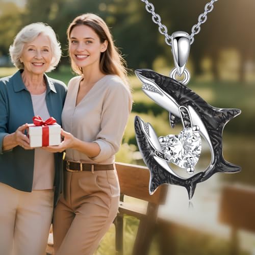 POPLYKE Mam Daughter Heart CZ Necklace Sterling Silver Ocean Jewelry for Women Gifts for Mother Daughter Mothers Day4