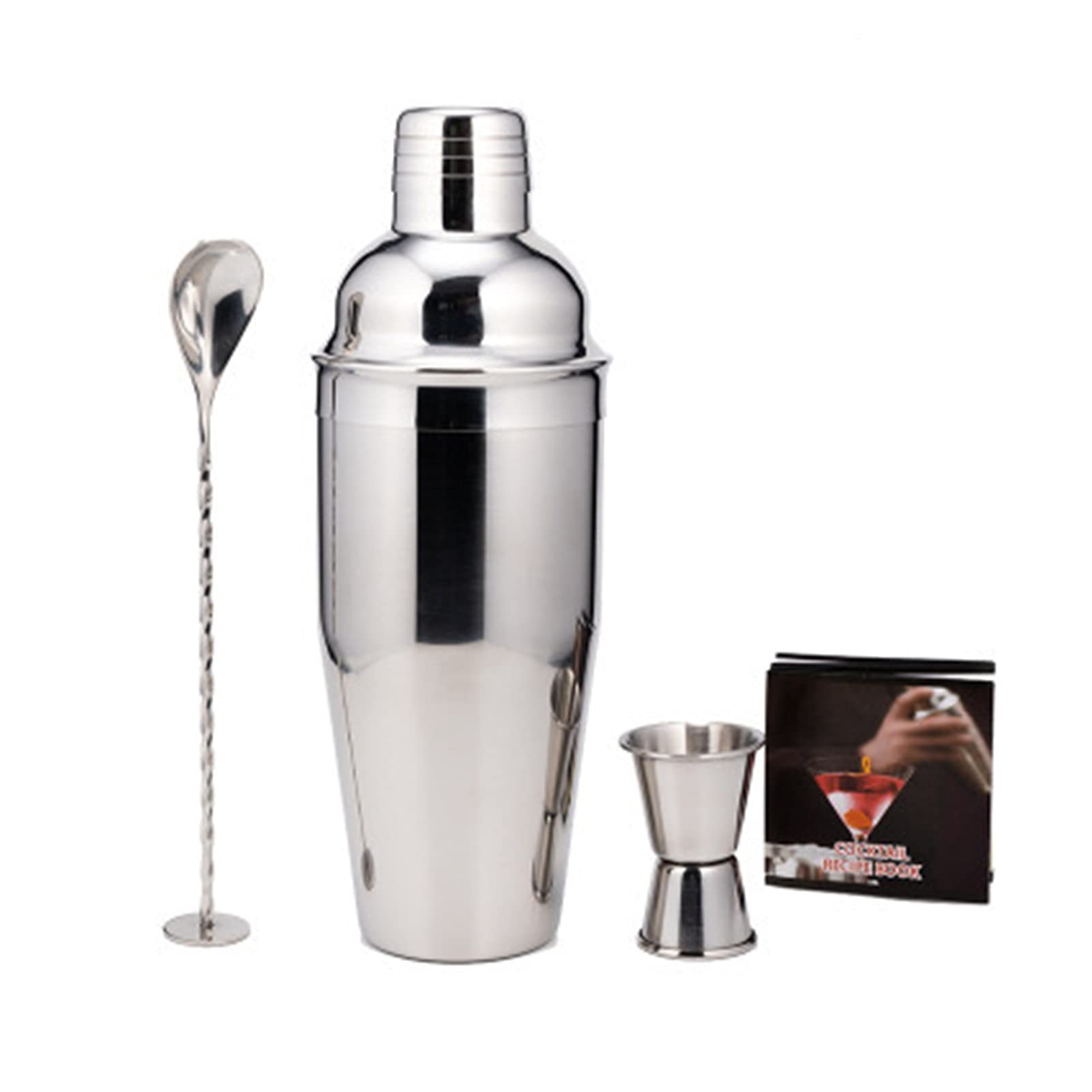 Juego de Coctelera Coctelero de cócteles Sistema de Acero Inoxidable Shaker con Cuchara y Jigger Martini Shaker & Bar Shaker Principiantes Agitador de Cócteles
