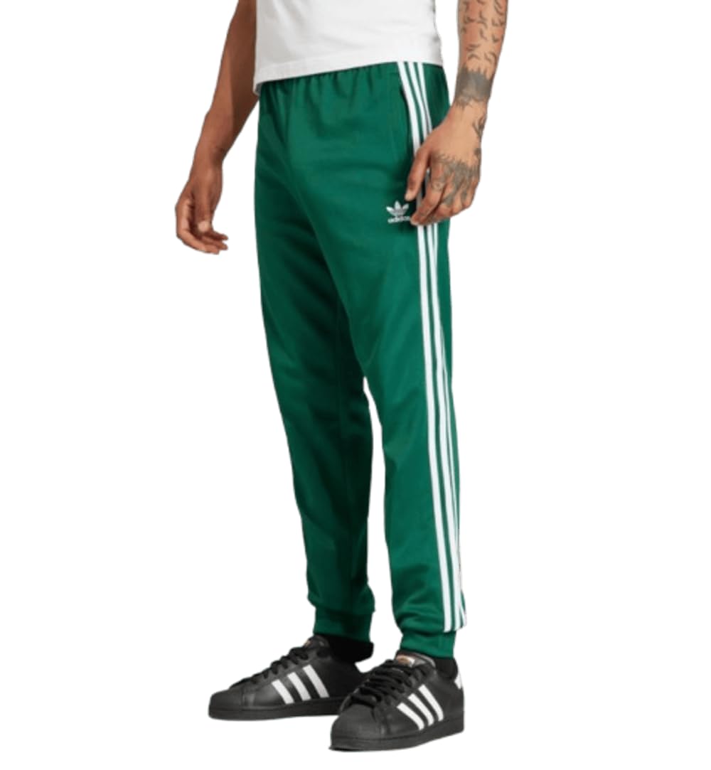 Adidas Originals Men's Green Superstar Track Pants Colegiate Slim Fit 2XL