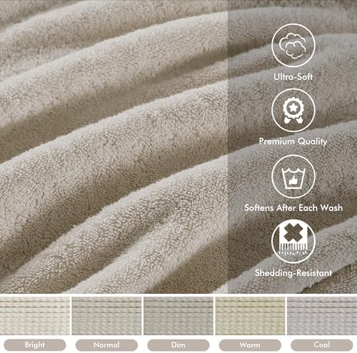 Madison Park 800GSM Bathroom Towel Set of 8 100% Cotton Bath Towel Set for Bathroom Luxurious Highly Absorbent 2 Bath Towels 2 Hand Towels 4 Washcloths Quick Dry Spa Quality Natural - Thumbnail 3