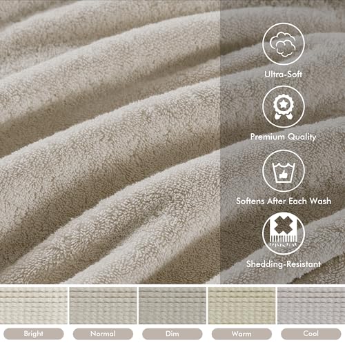 Madison Park Signature Türkische Badetücher, 800 g/m², 100% Baumwolle, übergroßes Badetuch-Set, 8-teilig, beinhaltet 2 Badetücher, 2 Handtücher und 4 Waschhandtücher, Natur