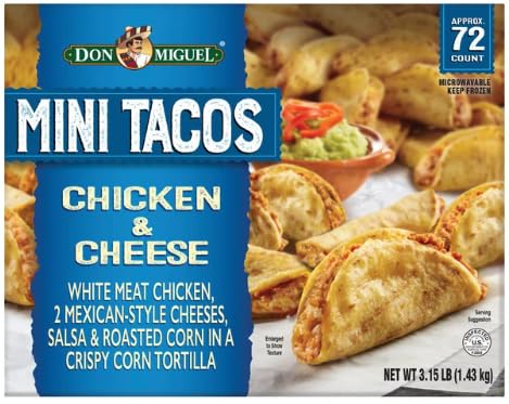 Salutem Vita - Don Miguel Chicken & Cheese Mini Tacos, 72 ct - Pack of 3