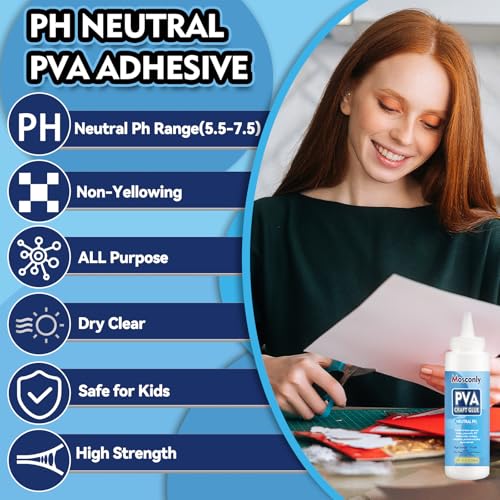 image for Mosconly PH Neutral PVA Glue, 8.5 Oz Art Precision Craft Glue, Archiva
