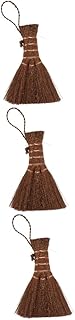 LALAFINA Mini Broom 3 Pcs Mini Brown Broom Brown Silk Brown Brush Child Miniature Natural Material
