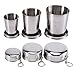Stainless Steel Camping Mug Camping Folding Cup Portable Outdoor Travel Demountable Collapsible Cup With Keychain 75ml 150ml 250ml (L)