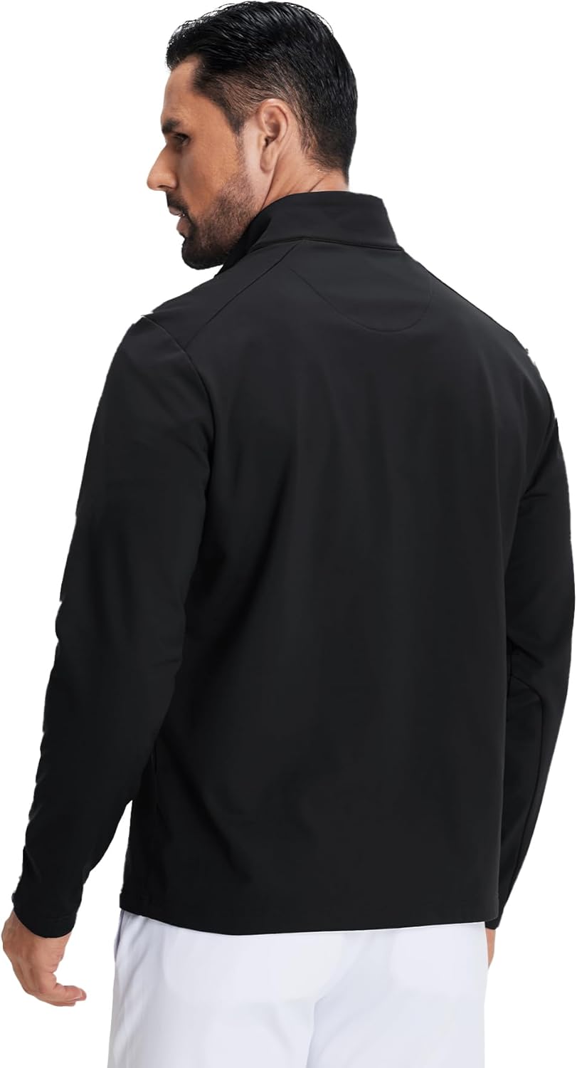 M MAELREG Quarter Zip Pullover Men Moisture Wicking Fleece lined Dry Fit Mock Neck Golf 1/4 Zip Pullover Mens Sweatshirt - Image 3