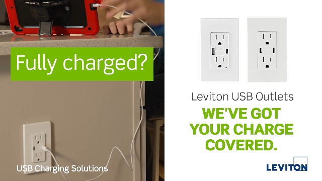 Image of Leviton T5633-E Type A & Type-C USB in-Wall Charger with 15A Tamper-Resistant Outlet, USB Charger for Smartphones and Tablets. Not for Laptops, Black