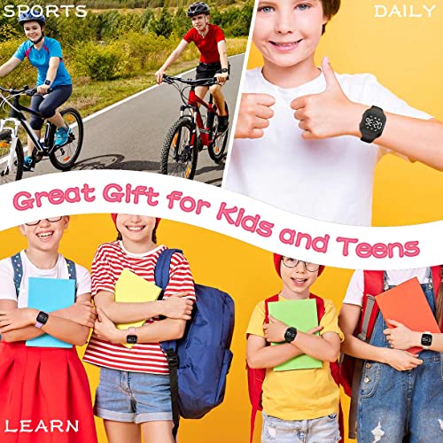 Focwony Led Kids Multifunction Steps Counting Watch, Digital Watch, Non-Bluetooth Pedometer Watch, Stopwatch, Alarm Clock, Calories For Women Children Girls Boys (Electroplating Pink) #TOP6