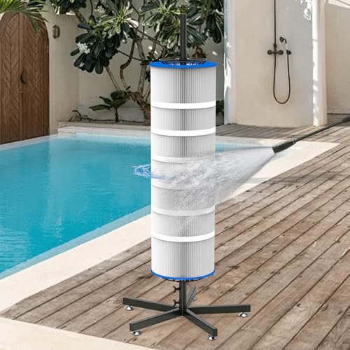 MOOFI Cyclone Pool Filter Stand, Cartridge Cleaning 360° Rotating System