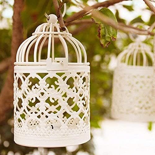 MEETOZ Small Metal Tealight Hanging Birdcage Lantern, 2Pack Decorative Candle Lanterns, Metal Birdcage Candle Holders for Table Wedding Indoor Outdoor Party