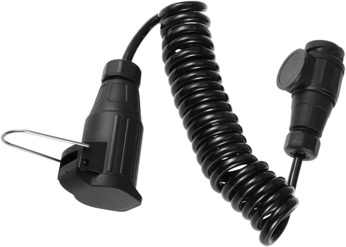 LIFKOME Trailer Coupler Pin Cable 2m Long Spring Coiled Electrical Trailer Plug