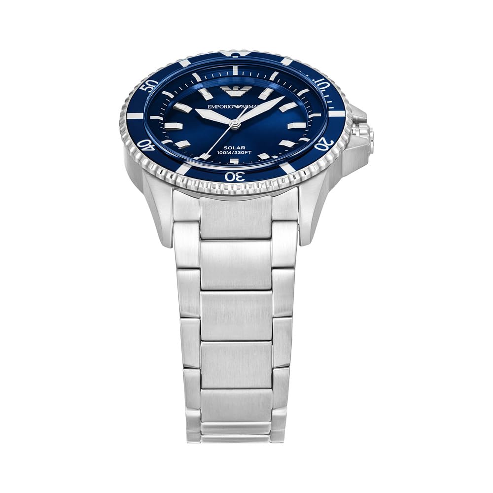 Emporio Armani Herren 42MM Silberfarbene Edelstahluhr, AR11697