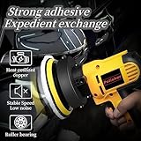 Car Polisher, Electric Car Polisher Buffer Sander, 700W, Variable Speed 600-3700RPM, Rotary Polishing Machine with 125mm Buffing Pads Waxing Set (Yellow) - Image 5